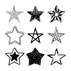 Doodle hand drawn stars