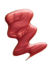 Blot of ruby nail polish isolated on white. Photo