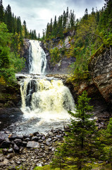 Fototapeta premium Big waterfall in Hommelvik near Trondheim. Norway