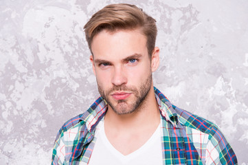 macho man grunge background. male fashion spring collection. charismatic student checkered shirt....