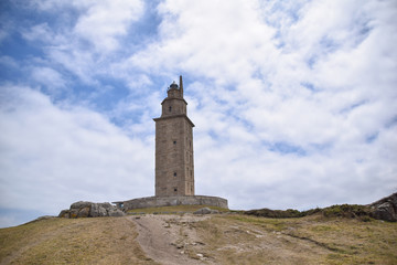 Fototapeta na wymiar Hercules tower, old lighthouse of the Roman era