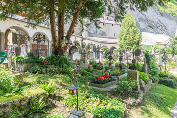 Petersfriedhof cemetery with baroque tombs