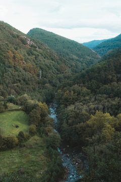 Leizaran valley in Basque Country looking beautiful in autumn