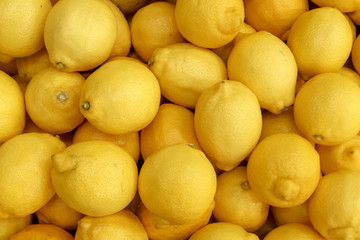 lemons on the counter in the store