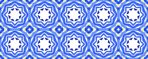 Islamic  ornament pattern design use for fashion design, decor, scrapbooking, fabric, ceramic, napkin print. Traditional Arabian style, blue  geometry of vintage mosaic .