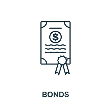 Bonds icon outline style. Thin line creative Bonds icon for logo, graphic design and more