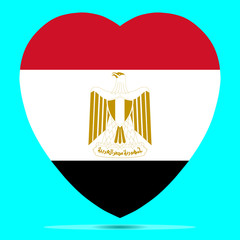 Egypt Flag In Heart Shape Vector illustration Eps 10