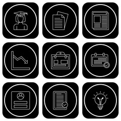 Set of 9 Universal Pixel Perfect Icons