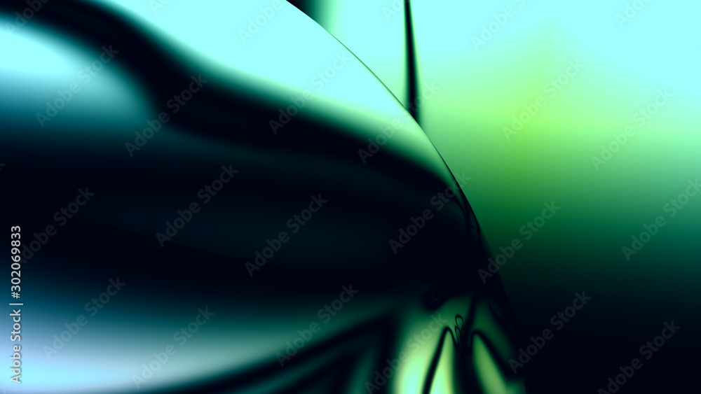 Poster abstract composition, liquid smooth color stains, 3d rendering