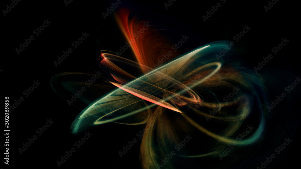 Poster abstract pattern, cosmic flower of fog and clouds on a dark background, 3d render