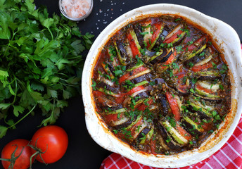 Ratatouille. Traditional french Provencal vegetable dish cooked