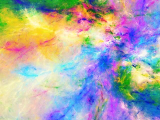 Peel and stick wall murals Game of Paint rainbow abstract fractal background 3d rendering illustration
