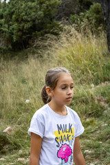 Little girl doing hiking