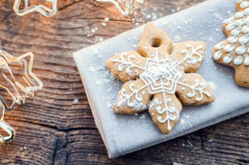 Christmas fir tree on wooden background