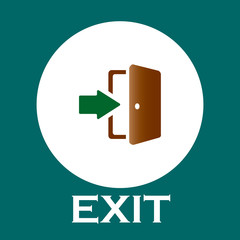 The exit icon. Logout and output, outlet, out symbol. EPS 10