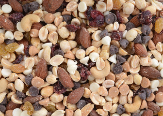 organic trail mix in a pile
