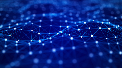 Obraz premium Network connection structure. Background for business event. Science background. Big data digital background. 3d rendering.