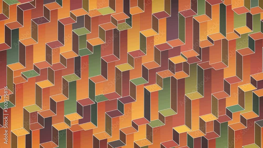Poster modern colored cubes pattern seamless loop animation, great design for any purposes. simple graphic 