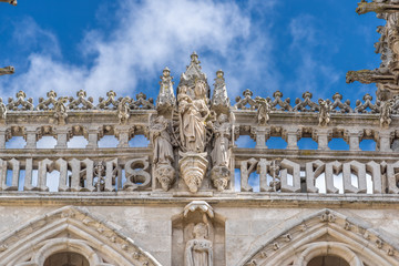 Fototapeta premium Detail of Cathedral of Saint Mary of Burgos (Santa Maria de Burgos) exterior. Declared UNESCO World Heritage Site. Castile and Leon, Spain