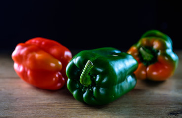 red pepper and green pepper and red-green pepper