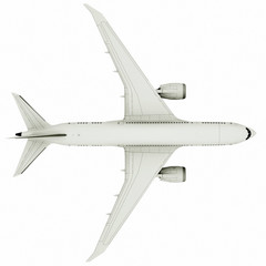 Airplane flying, isolated on white background. 3d illustration