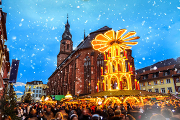 Weihnachtsmarkt, Heidelberg, Baden-Württemberg, Deutschland 