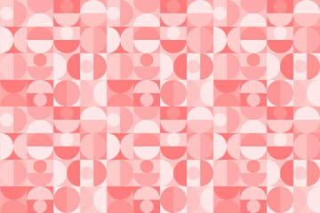 Vector geometric background in scandinavian style with circles and semicircles