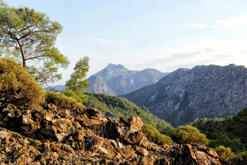 Mountain landscape in the area of the Lycian Way in Turkey.