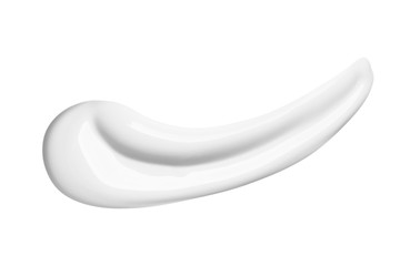 White cosmetic cream smear smudge swipe isolated on white background. Lotion, moisturizer, beauty...