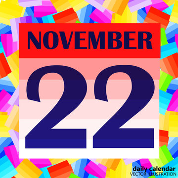 November 22 icon. For planning important day. Banner for holidays and special days. Twenty-second november icon. Vector Illustration.