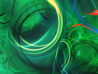 green abstract fractal background 3d rendering illustration