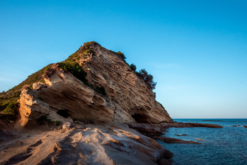 Fototapeta na wymiar cliff on the coast of some greek island
