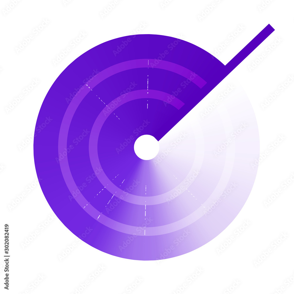 Aufkleber radar scan violet gradient vector icon. vector radiolocation colorful symbol or logo element