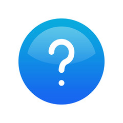 FAQ mark icon, Symbol of Help and Questions. Simple glossy button for Web Site or Mobile App.