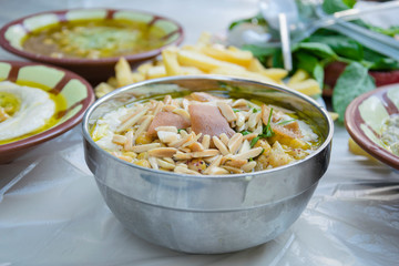 Arabic cuisine with almonds