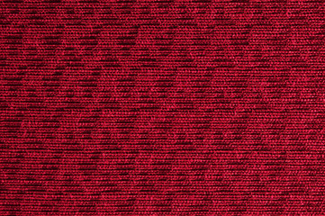 Closeup red color fabric sample texture backdrop.Red,burgundy,maroon colors fabric strip line pattern design,upholstery,textile for decoration interior design or abstract background..