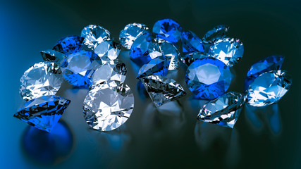 Diamond, ruby, crystal, stone on a black background. Template, mockup.