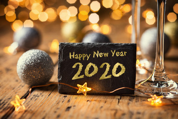 Happy New Year 2020  -  Greeting Card  -  Silvester Party
