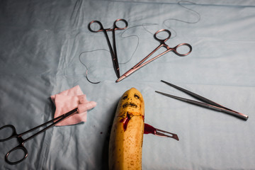 Surgical training on a banana