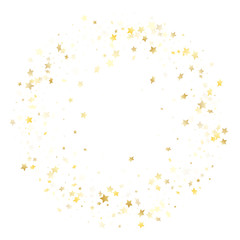 Magic gold sparkle texture vector star background.