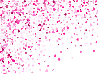 Fototapeta na wymiar Hearts confetti flying vector background graphic design.