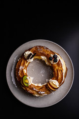 A light summer dessert with a creamy vanilla custard and whipped cream