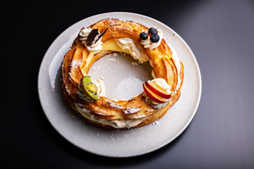 A light summer dessert with a creamy vanilla custard and whipped cream