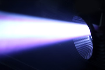 beamer light shining with a bright beam