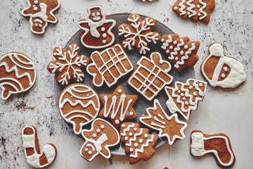 Fresh and tasty Christmas gingerbread cookies
