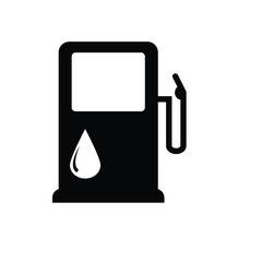 gas station sign  - black vector icon. symbol of gas station