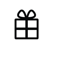 Gift box  - black vector icon.