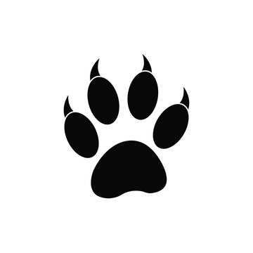 animal paw icon black vector. cat, dog paw