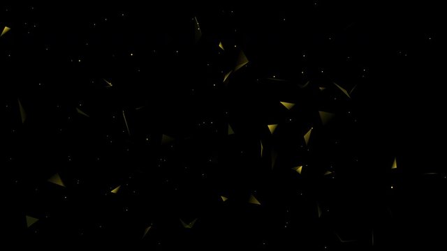 Explosive introduction of polygonal particles composition. Perfect background for celebration, event, promo, offer, titles, intro, text, message, party, festival. 4k poly motion graphics animation.