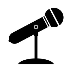 Microphone icon on white.